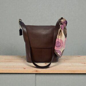 VTG Coach Fletcher Flap Shoulder Bag 4150 Mahogany Leather Brass 90s USA + Tag